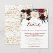Fall Pumpkin Wedding Details Card