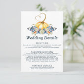 Fall Pumpkin Wedding Details Einladung (Stehend Vorderseite)