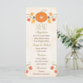 Fall Pumpkin Wedding Menu Menükarte (Stehend Vorderseite)