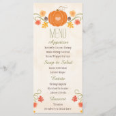 Fall Pumpkin Wedding Menu Menükarte (Vorderseite)