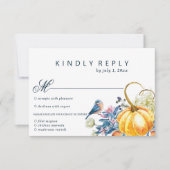 Fall Pumpkin Wedding RSVP Card mit Wahlmöglichkeit (Vorderseite)
