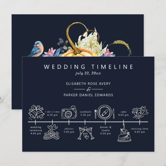 Fall Pumpkin Wedding Timeline (Vorne/Hinten)