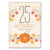 Fall Pumpkin Wedding Tischnummer Cards (Vorderseite)