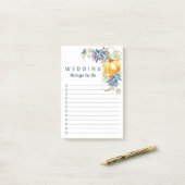 Fall Pumpkin Wedding To do List Post-it Klebezettel (Auf Schreibtisch)