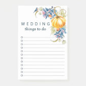 Fall Pumpkin Wedding To do List Post-it Klebezettel (Vorderseite)