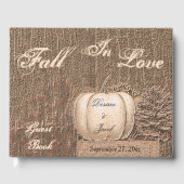 Fall Pumpkin White Gold Rustic Country Wedding Gästebuch (Vorderseite)