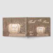 Fall Pumpkin White Gold Rustic Country Wedding Gästebuch (Voll)