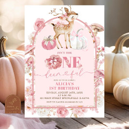 Fall Pumpkin White und Pink Ein deprimierter Gebur Einladung