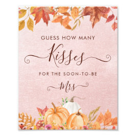 Fall Pumpkin Wie viele Kisses Brautparty Game Fotodruck