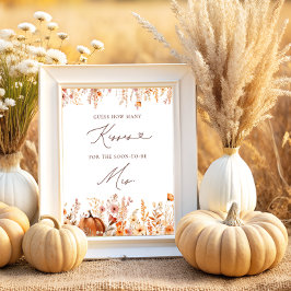 Fall Pumpkin Wie viele Kisses Brautparty Game Poster