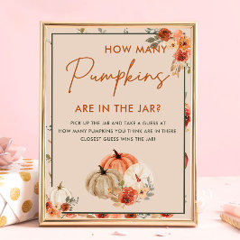 Fall Pumpkin Wie viele Pumpkins Baby Showspiel Poster