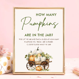 Fall Pumpkin Wie viele Pumpkins Baby Showspiel Poster
