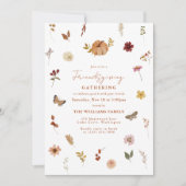 Fall Pumpkin Wildblume Freundschaftliche Einladung (Vorderseite)