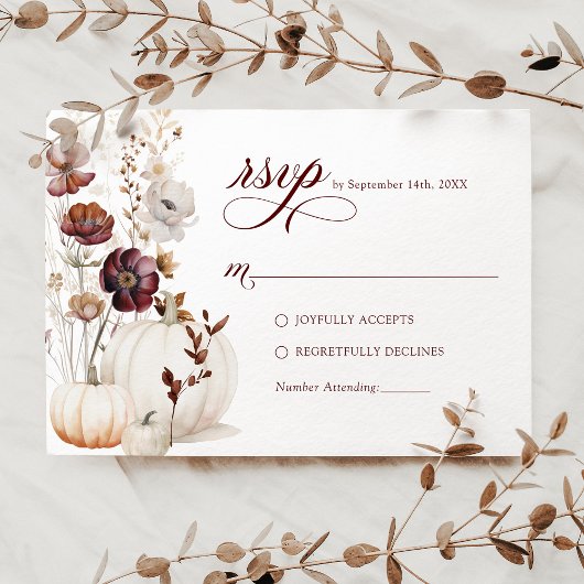 Fall Pumpkin Wildblume Wedding RSVP