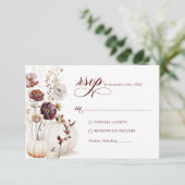 Fall Pumpkin Wildblume Wedding RSVP (Stehend Vorderseite)