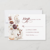 Fall Pumpkin Wildblume Wedding RSVP Karte (Vorderseite)