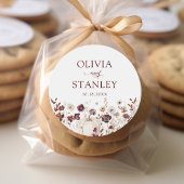 Fall Pumpkin Wildblume Wedding Runder Aufkleber