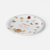 Fall Pumpkin Wildflower Baby Shower Pappteller (Schrägansicht)