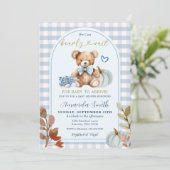 Fall Pumpkin Wir können frühzeitig abwarten Baby-D Einladung (Stehend Vorderseite)