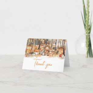 Fall Pumpkin Woodland Animals Baby Dusche Dankeskarte
