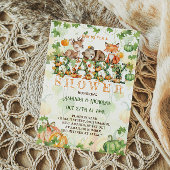 Fall Pumpkin Woodland Animals Baby Dusche Einladung