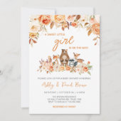 Fall Pumpkin Woodland Babydusche Einladung (Vorderseite)