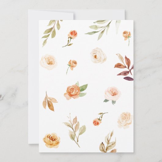 Fall Pumpkin Woodland Babydusche Einladung (Rückseite)