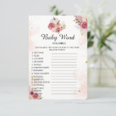 Fall Pumpkin Word Scramble Baby Showkarte Einladung (Stehend Vorderseite)