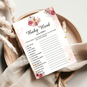 Fall Pumpkin Word Scramble Baby Showkarte Einladung
