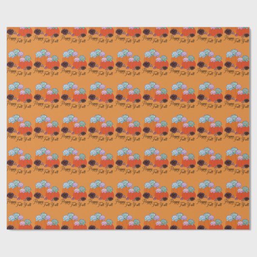 Fall pumpkin Wrapping Paper Geschenkpapier (Flach)