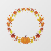 Fall Pumpkin Wreath Fensteraufkleber (Blatt)