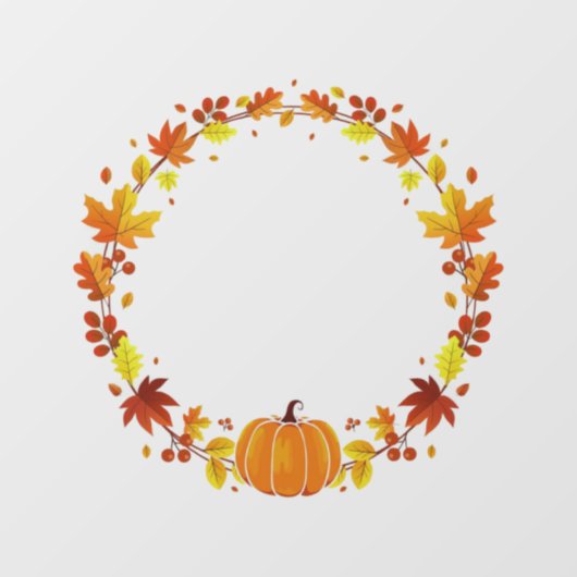 Fall Pumpkin Wreath Fensteraufkleber (Blatt)