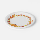 Fall Pumpkin Wreath Paper Teller (Schrägansicht)