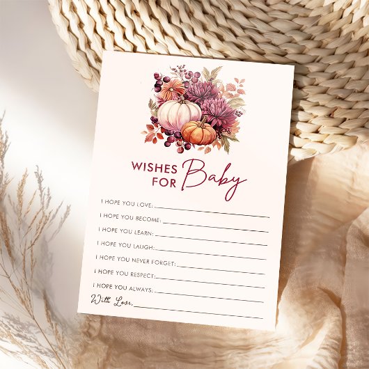 Fall Pumpkin wünscht sich eine Babydusche-Spielkar Einladung