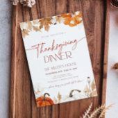 Fall Pumpkins and Leaves Thanksgiving Dinner Einladung