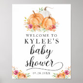 Fall Pumpkins Baby Dusche Willkommenspender Poster (Vorne)