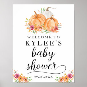 Fall Pumpkins Baby Dusche Willkommenspender Poster