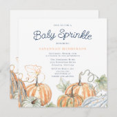 Fall Pumpkins Baby Sprinkle Einladung (Vorne/Hinten)