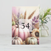 Fall Pumpkins Blätter Aquarellkalligrafie Einladung (Stehend Vorderseite)