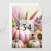 Fall Pumpkins Blätter Aquarellkalligrafie Einladung (Vorne/Hinten)