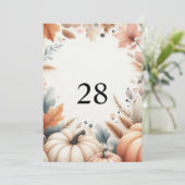 Fall Pumpkins Blätter Aquarellkalligrafie Einladung (Stehend Vorderseite)