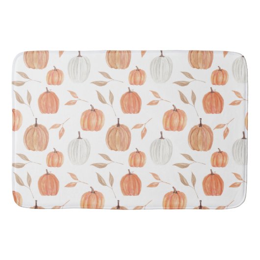 Fall Pumpkins & Blätter Badematte (Vorderseite)