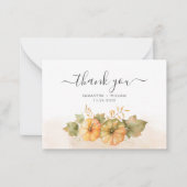 Fall Pumpkins Blätter Budget Hochzeit Vielen Dank Mitteilungskarte (Vorderseite)