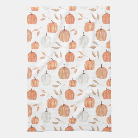 Fall Pumpkins & Blätter Geschirrtuch (Vertikal)