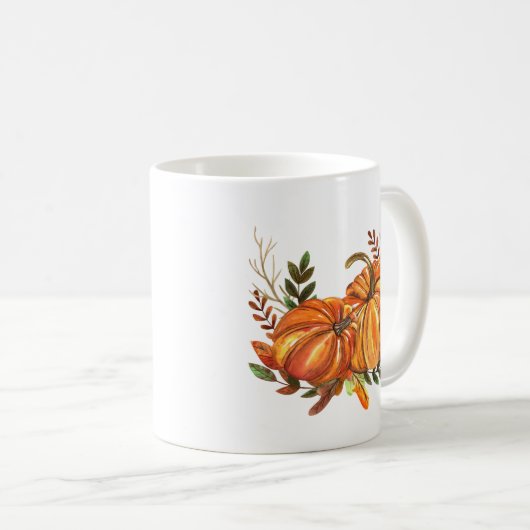 Fall Pumpkins-Blätter Kaffeetasse (VorderseiteRechts)