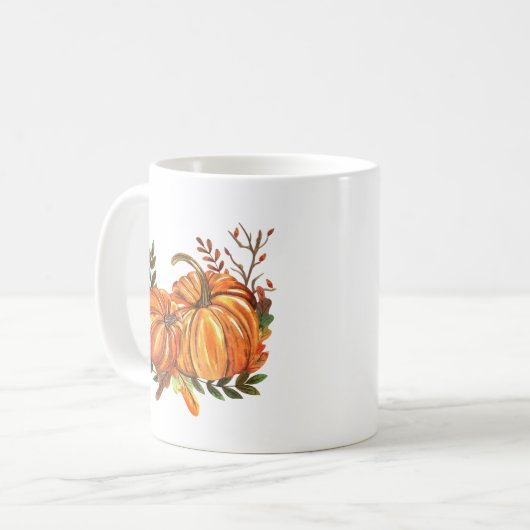 Fall Pumpkins-Blätter Kaffeetasse (Vorderseite Links)