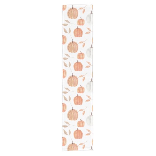 Fall Pumpkins & Blätter Kurzer Tischläufer (Vorderseite)