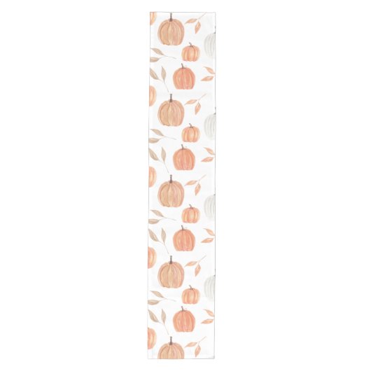 Fall Pumpkins & Blätter Mittelgroßer Tischläufer (Vorderseite)