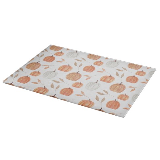 Fall Pumpkins & Blätter Schneidebrett (Ecke)