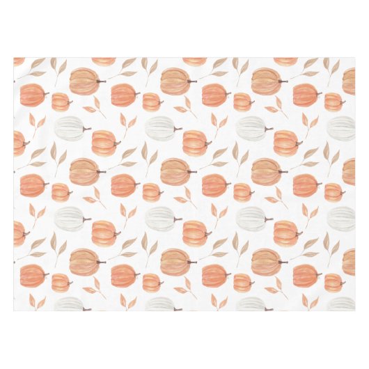 Fall Pumpkins & Blätter Tischdecke (Vorderseite (Horizontal))